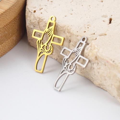 pendentifs En acier inoxydable de Croix , Acier inoxydable 304, Placage, DIY & creux, plus de couleurs à choisir Vendu par PC