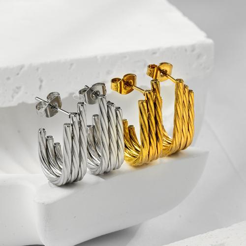 Boucle en acier inoxydable, Acier inoxydable 304, Placage, bijoux de mode, plus de couleurs à choisir, Vendu par paire