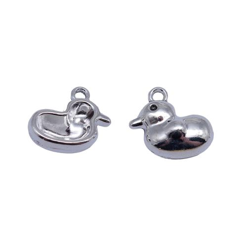 Zinc Alloy Animal Pendants, Duck, plated, DIY, antique silver color 