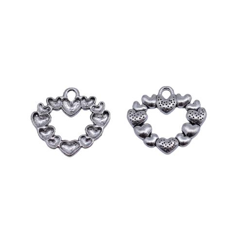 Colgantes de Aleación de Zinc en Forma de Corazón, chapado, Bricolaje & hueco, Vendido por UD