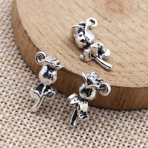 Colgantes de Aleación de Zinc en Forma Flor, chapado, Bricolaje, Vendido por UD