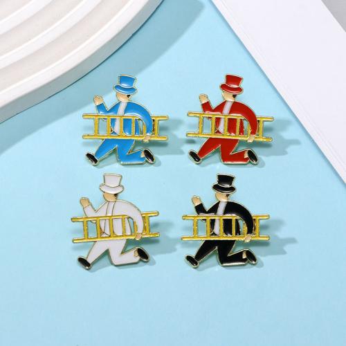 Broche émail, alliage de zinc, différentes couleurs et motifs pour le choix & unisexe, doré, Vendu par PC