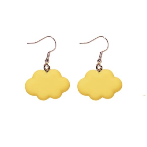 Resin Drop Earring, with Zinc Alloy, Cloud, fashion jewelry & for woman 