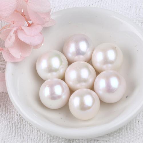 Perles de nacre rondes de culture d'eau douce, perle d'eau douce cultivée, DIY, blanc, 14-15mm, Vendu par paire