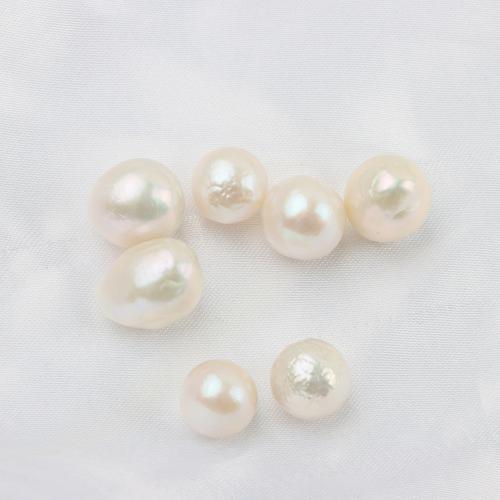 Perles nacres sans trou de culture d'eau douce, perle d'eau douce cultivée, Baroque, DIY & aucun trou, blanc, 9-12mm, Vendu par PC