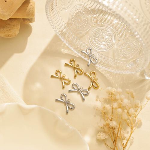 Stainless Steel Pendants, 304 Stainless Steel, Bowknot, gold color plated, DIY 