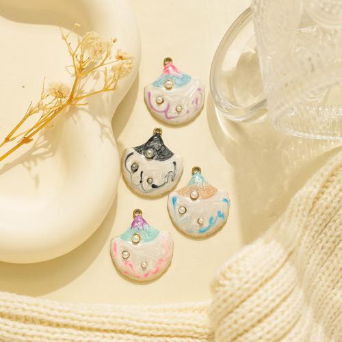 Emaille Edelstahl Anhänger, 304 Edelstahl, mit Kunststoff Perlen, goldfarben plattiert, DIY, keine, 10PCs/Tasche, verkauft von Tasche