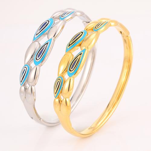 Bracelet en acier inoxydable, Acier inoxydable 304, Placage, pour femme & émail & creux, plus de couleurs à choisir, Vendu par PC[