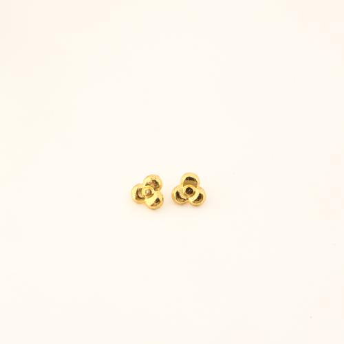 Brass Beads Hole Plug, Flower, DIY, golden [