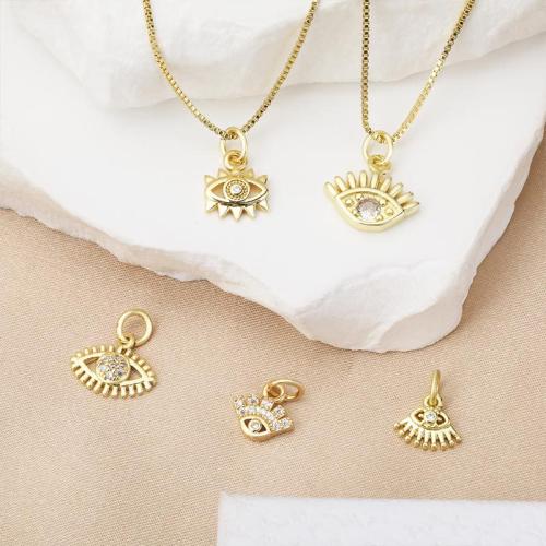 Cubique Pendentif en laiton zircon pavent, Placage, DIY & pavé de micro zircon, doré, Vendu par PC