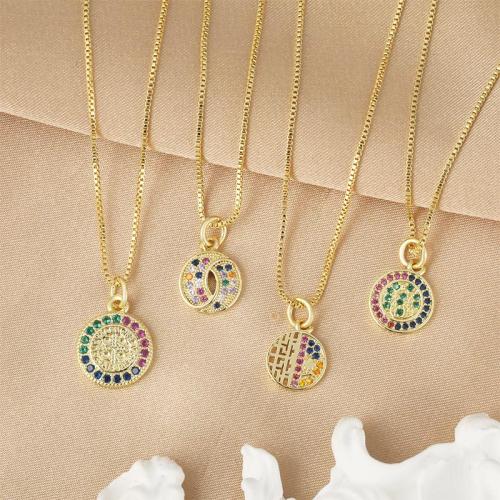 Cubique Pendentif en laiton zircon pavent, Placage, DIY & pavé de micro zircon, doré, Vendu par PC[