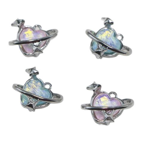 Zink Legierung Strass Anhänger, Zinklegierung, Herz, plattiert, DIY & mit Strass, keine, verkauft von PC