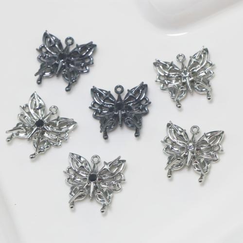 Zink Legierung Strass Anhänger, Zinklegierung, Schmetterling, plattiert, DIY & mit Strass, keine, verkauft von PC