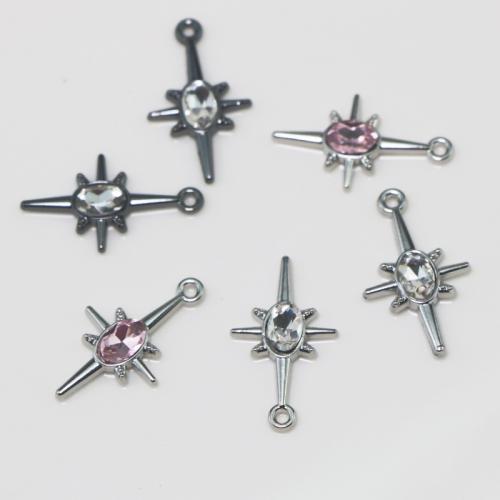 Pendentifs de stras en alliage Zinc, alliage de zinc, croix, Placage, DIY & avec strass, plus de couleurs à choisir, Vendu par PC[
