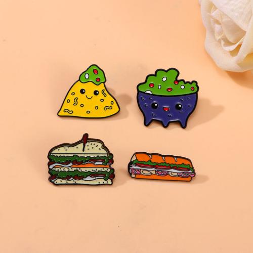 Broche émail, alliage de zinc, unisexe & styles différents pour le choix, noire, Vendu par PC