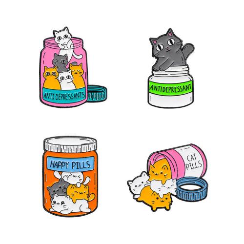 Broche émail, alliage de zinc, Placage, unisexe & styles différents pour le choix, noire, Vendu par PC