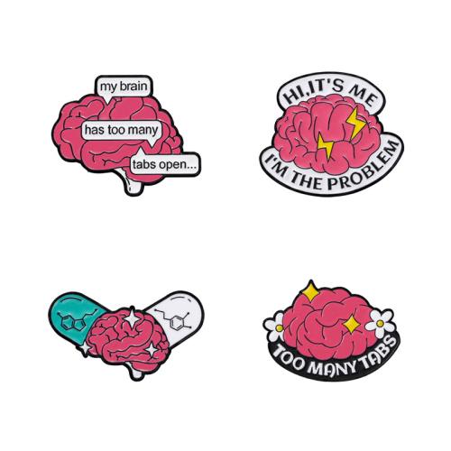 Broche émail, alliage de zinc, Placage, unisexe & styles différents pour le choix, noire, Vendu par PC