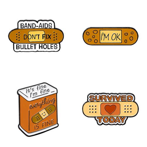 Broche émail, alliage de zinc, unisexe & styles différents pour le choix, noire, Vendu par PC