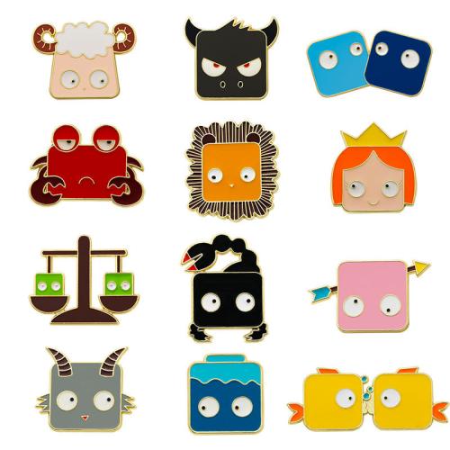 Broche émail, alliage de zinc, unisexe & styles différents pour le choix, doré, Vendu par PC