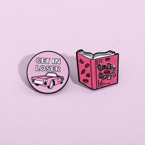 Broche émail, alliage de zinc, unisexe & styles différents pour le choix, noire, Vendu par PC