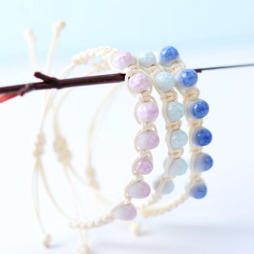 Porcelain Bracelet, with Wax Cord, handmade, adjustable & for woman Approx 8 Inch [