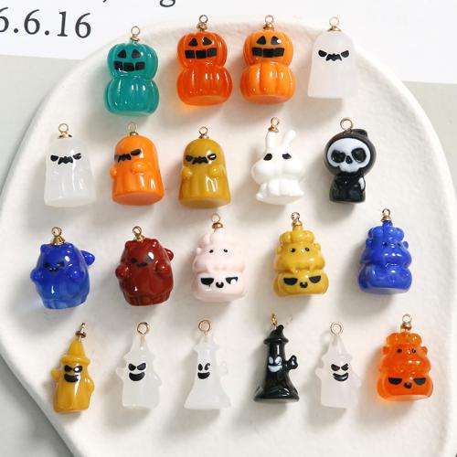 Pendant Halloween Fashion, résine, fantôme, peinture, Halloween Design & DIY & styles différents pour le choix, pendant length 15-20mm, Vendu par PC