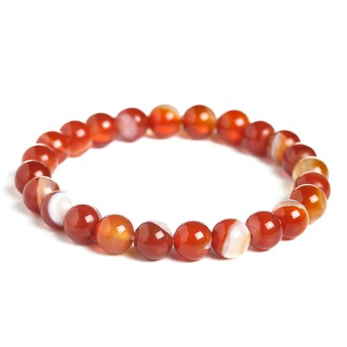 Lace Agate Bracelet, Round, polished, Unisex Approx 6 Inch [