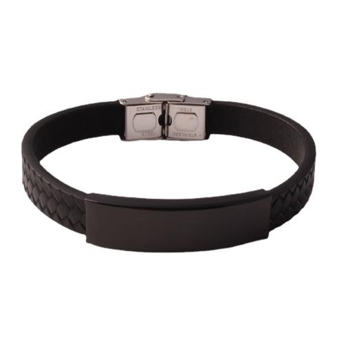 PU Leder Armband, mit 304 Edelstahl, unisex & verschiedene Stile für Wahl, Länge:ca. 8-9 ZollInch, verkauft von PC[