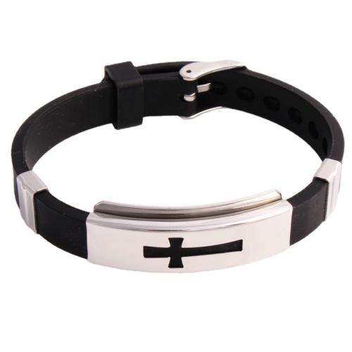 Titanium Steel Bracelet, with Silicone, Unisex Approx 8-9 Inch [