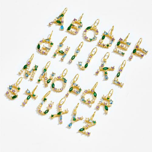 Стерлингового серебра Rhinestone подвески, 925 пробы, Алфавитное письмо, DIY & разные стили для выбора & со стразами продается PC