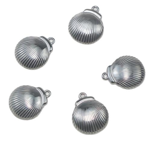 Pendentifs d'animaux en acier inoxydable , Acier inoxydable 304, coquille, Placage de couleur argentée, DIY, argent, Vendu par PC