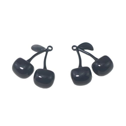 Zinklegierung Obst Anhänger, Kirsche, plattiert, DIY, schwarz, verkauft von PC