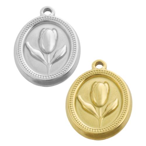 Stainless Steel Flower Pendant, 304 Stainless Steel, plated, DIY 