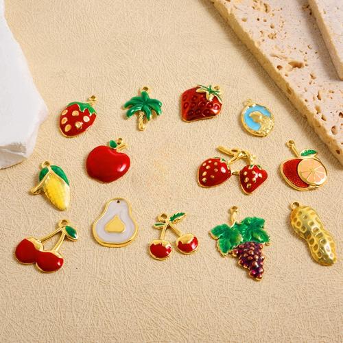 Emaille Edelstahl Anhänger, 304 Edelstahl, plattiert, DIY, keine, 10PCs/Tasche, verkauft von Tasche