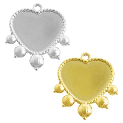 Monture de pendentif en acier inoxydable, Acier inoxydable 304, coeur, Placage, DIY, plus de couleurs à choisir Vendu par sac