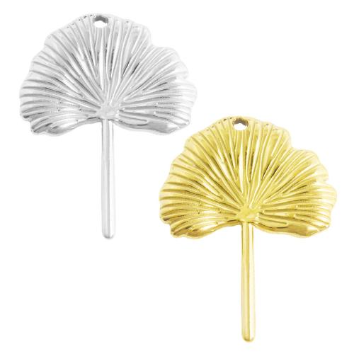Pendentif Feuille en acier inoxydable, Acier inoxydable 304, Ginkgo Feuille, Placage, DIY, plus de couleurs à choisir Vendu par sac