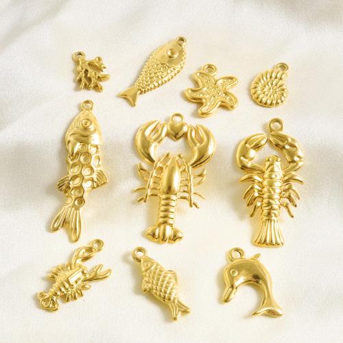 Pendentifs d'animaux en acier inoxydable , Acier inoxydable 304, Placage, DIY, plus de couleurs à choisir Vendu par sac