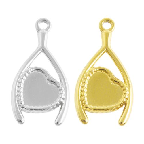 Monture de pendentif en acier inoxydable, Acier inoxydable 304, coeur, Placage, DIY, plus de couleurs à choisir Vendu par sac