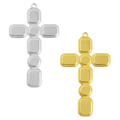 Monture de pendentif en acier inoxydable, Acier inoxydable 304, croix, Placage, DIY, plus de couleurs à choisir Vendu par sac