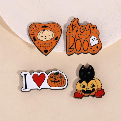Broche Halloween, alliage de zinc, Halloween Design & unisexe & styles différents pour le choix & émail, noire, Vendu par PC