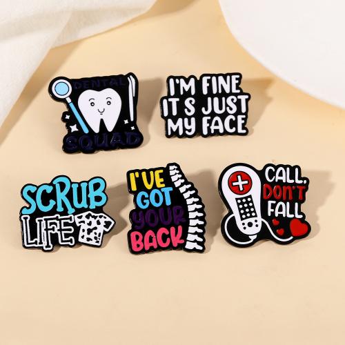 Broche émail, alliage de zinc, unisexe & styles différents pour le choix, noire, Vendu par PC