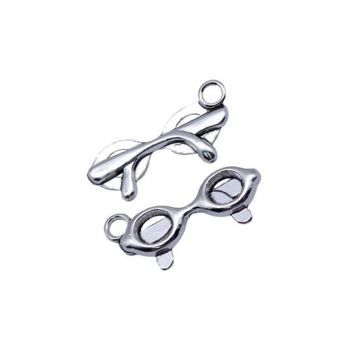 Zinc Alloy Jewelry Pendants, Glasses, plated, DIY, antique silver color [