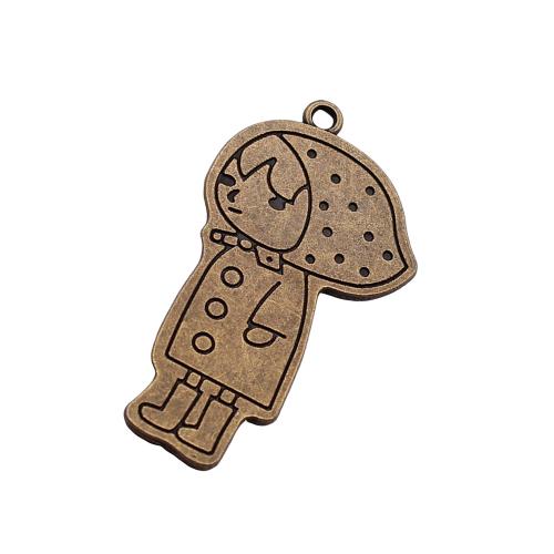 Colgantes de Aleación de Zinc en Forma Personaje, Niña, chapado, Bricolaje, color de bronce antiguo, Vendido por UD