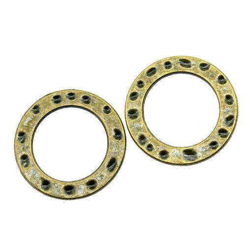 Zinc Alloy Jewelry Pendants, Round, plated, DIY, antique bronze color [