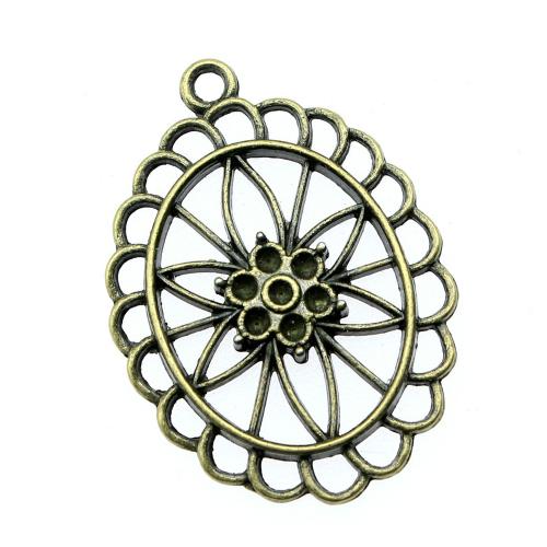 Pendentifs creux en alliage de zinc, Placage, DIY, couleur bronze antique, Vendu par PC