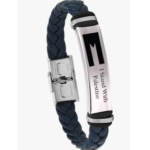 304 Edelstahl Armband, mit PU Leder, poliert, Modeschmuck & für den Menschen, keine, Länge:ca. 8 ZollInch, verkauft von PC[