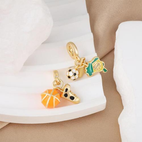 Emaille Messing Anhänger, plattiert, DIY & Micro pave Zirkonia, keine, frei von Nickel, Blei & Kadmium, verkauft von PC