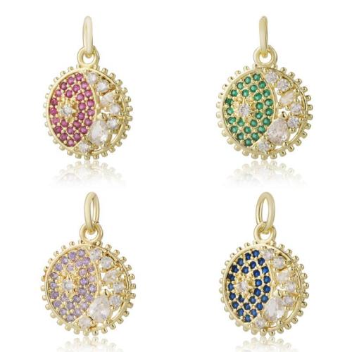 Cubique Pendentif en laiton zircon pavent, Placage, DIY & pavé de micro zircon & émail, plus de couleurs à choisir, protéger l'environnement, sans nickel, plomb et cadmium, Vendu par PC[