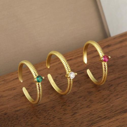 Цирконий Micro Pave Латунь палец кольцо, Другое покрытие, ювелирные изделия моды & инкрустированное микро кубического циркония, Много цветов для выбора, не содержит никель, свинец, продается PC