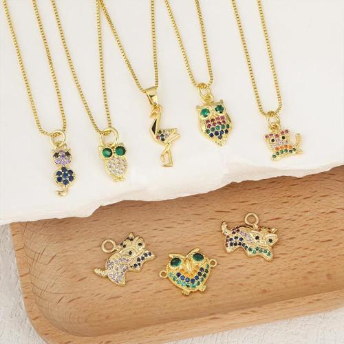 Cubique Pendentif en laiton zircon pavent, Placage, DIY & pavé de micro zircon, plus de couleurs à choisir, protéger l'environnement, sans nickel, plomb et cadmium, Vendu par PC[